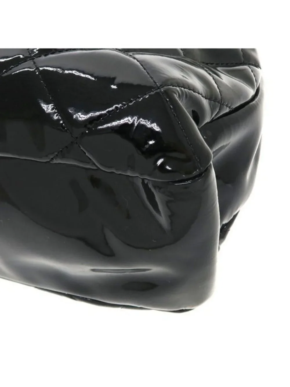 Chanel Patent Chain Shoulder Bag Black